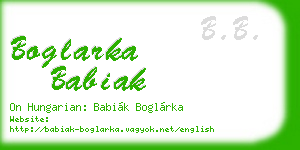 boglarka babiak business card