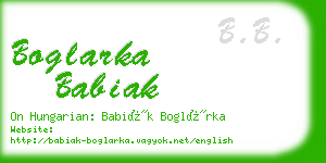 boglarka babiak business card